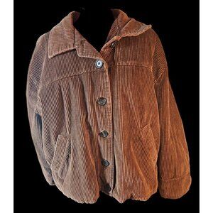 Vintage Great Northwest Outerwear XL Corduroy Jacket With Button Front & Adjusta